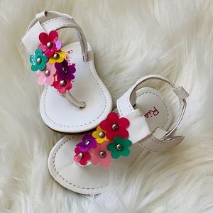 Baby Girls Sandal with Multi color Jelly flowers